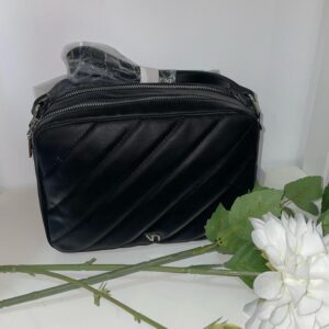 Bolso acolchado bandolera doble negro