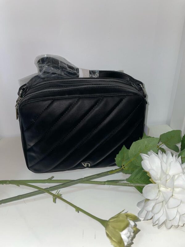 Bolso acolchado bandolera doble negro