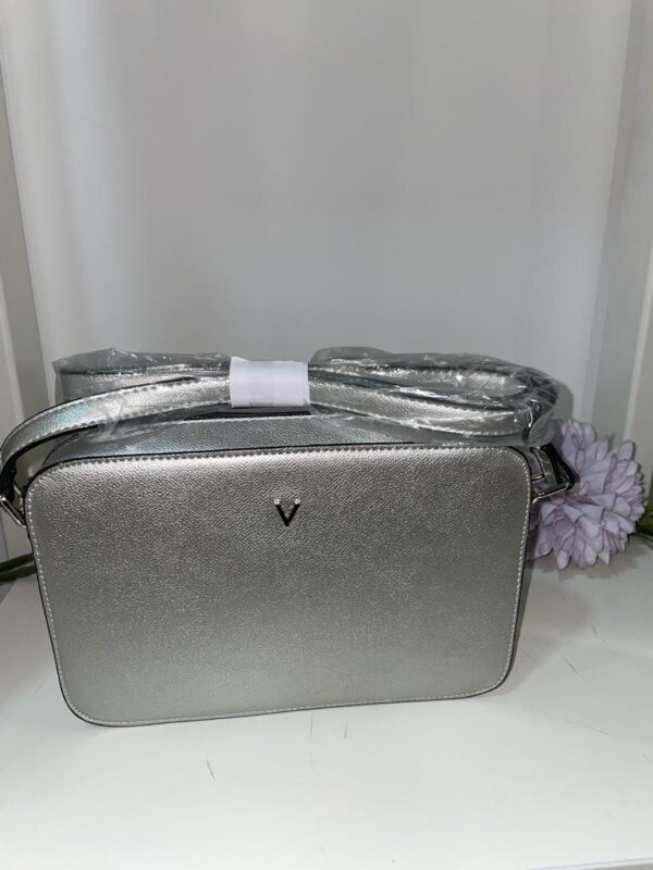 Bolso bandolera liso midi plata