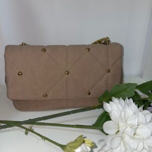 Bolso bandolera solapa ante beige