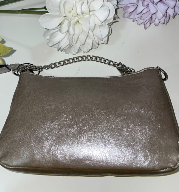 Bolso mini brillo plateado