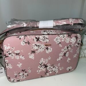 Bolso mini floral rosa y blanco