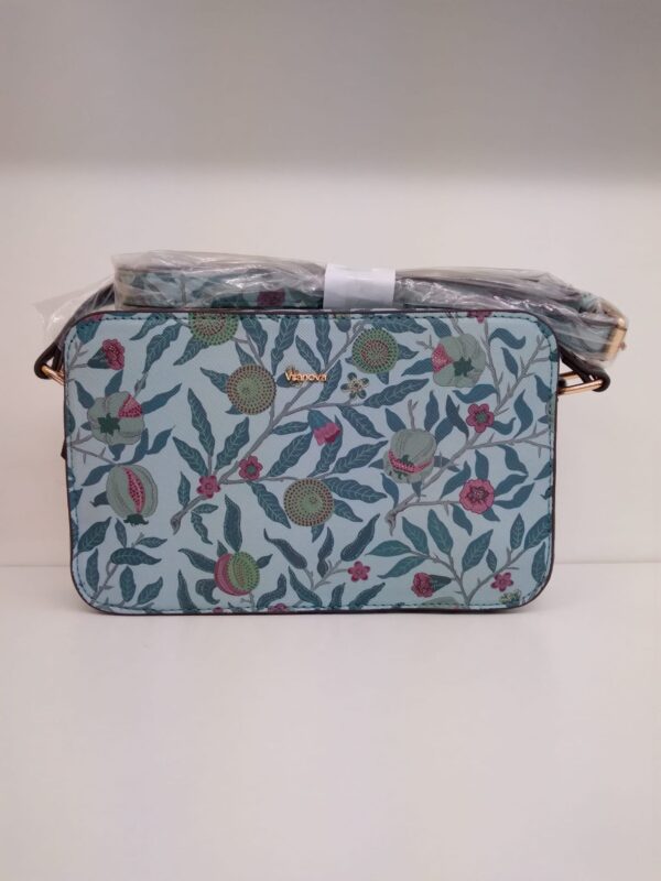 Bolso mini estampado floral celeste